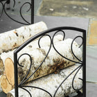 Outsunny - Porte-bûches extérieur- support à bûches en métal 16 po- noir-Les volutes latérales sont élégantes 