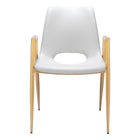 Zuo Desi Dining Chair - White/Gold - Set of 2-Plush and durable faux leather fabric