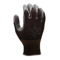 Atlas Everyday Dry Grip Smooth Nitrile Glove - Nylon Liner - Grey/Black - Large - 3 Pack-Nitrile coating