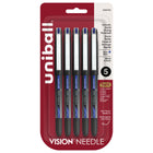 uni-ball Vision Needle Rollerball Pens - 0.5mm - Blue - 5 Pack-Rollerball Pens