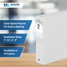 Davis Group Premium Economy Binder - Round Ring - 2" - White - 6 Pack-Round Ring, Non-Locking