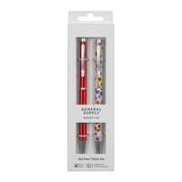 General Supply Goods + Co Twist Gel Pens - Pink Flower - 2 Pack-Twist-action gel pens with black ink
