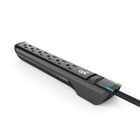 360 ​​Electrical - Multiprise Suite+ à 6 prises avec fiche rotative et cordon de 8 pieds - Noir-La fiche rotative à profil bas s'adapte aux espaces restreints