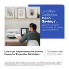 Epson EcoTank ET-3950 Wireless All-in-One Colour Supertank Printer – White-Worry-free printing: Epson EcoTank comes with enough ink to print up to 6,600 pages black/5,500 colour for fewer out-of-ink frustrations. Each replacement ink bottle set is equivalent to about 80 cartridges