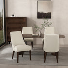 Manhattan Comfort - Lot de 4 chaises de salle à manger modernes Beever 22 po en chenille crème, rembourrées-Revêtu de chenille luxueuse avec rembourrage en mousse
