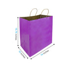 Reliabag - Sac En Papier Avec poignees Torsadees, Violet, 14 po L X 10 po P X 15,75 po H, Paquet De 50-Poignees renforcees en ficelle torsadee