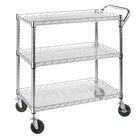Seville Classics 3-Tier NSF Utility Cart -  33.5" H x 34" W x 18" D-NSF Certified to NSF/ANSI Standard 2 - Food Equipment for use in dry environments