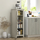 HOMCOM 48" H Kitchen Pantry Cabinet with Barn Door - Grey-Compact size suits limited spaces 
