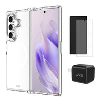 AXS Starter Kit - Ultra Clear Magnetic Case, Screen Protector and 30W Charger for Galaxy Z Fold 7-Drop-tested, scratch resistant phone case with shock absorbing air pockets 