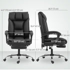HOMCOM - Fauteuil de bureau en cuir - noir-Hauteur réglable permettant de trouver la position assise optimale 