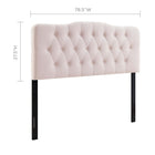 Modway Annabel Diamond Tufted Performance Velvet King Headboard - Pink-Velvet Polyester Upholstery