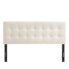 Modway Lily Stain-Resistant Performance Velvet King Size Headboard - Alabaster-Padded Construction