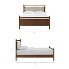 Modway Leni Full Size Wood Platform Bed Frame - Walnut Heathered Ivory-Solid Rubberwood Headboard & Footboard