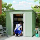 Outsunny Outdoor Garden Storage Shed with Lockable Doors - Light Green-Ample space for storing outdoor and pool equipment 
