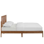 Modway Sirocco Rattan and Wood Queen Platform Bed - Walnut-Height-Adjustable Headboard