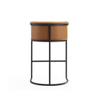 Manhattan Comfort Cosmopolitan 23.7" Mid-Century Modern Faux Leather Upholstered Bar Stool - Camel and Black - 2 Pack-21" L x 23" W x 37.8" H