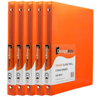 JAM Paper Plastic 3 Ring Binder, 0.75 inch, Orange, 5 Pack (53016org)-Orange