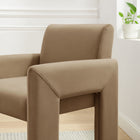 Modway Daven Stain-Resistant Performance Velvet Dining Armchair - Taupe-Internal Webbing Support System