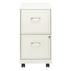 Hirsh Industries Space Solutions 18" Deep Vertical File Cabinet with Casters, 2-Drawer, Pearl White-Casters included for optional mobility