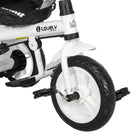 Qaba - Tricycle 6 en 1 pour enfants avec guidon amovible et canopée - blanc-Harnais de sécurité à 5 points et double freinage à un clic assurent la sécurité de l'enfant pendant la promenade 