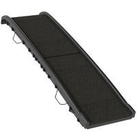 PawHut 61" Folding Pet Ramp with Frosted Surface and Raised Side Rails - Black-Extra-long 61" (150 cm) ramp creates a gentle slope, protecting your pet's joints 