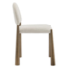 Modway - Hayley Tissu rembourré Fauteuil d’appoint de salle à manger - Crème en laiton-Entièrement assemblé