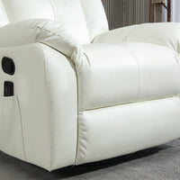 HOMCOM 8-Point Vibration Massage Recliner for Living Room - Cream White-Thick padded back and seat cushions offer a cozy experience