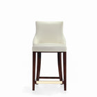 Manhattan Comfort Shubert 22.64" Modern Leatherette Upholstered Counter Stool - Ivory-Modern Counter Stool with Backseat Perfect for Counter and Kitchen Use