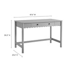 Modway Emmeline 47.64" 1-Drawer Scallop Writing Desk - Light Grey-Full-Glide Drawer