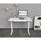 Uplite - Bureau réglable en hauteur électrique avec dessus en verre - Blanc-Gardez vos essentiels à portée de main grâce au tiroir intégré pratique. Parfait pour ranger de petits objets, le tiroir aide à garder votre espace de travail bien rangé et organisé