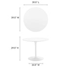 Modway Pursuit 40" Dining Table - White-MDF Tabletop