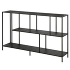 Hudson&Canal Winthrop 52"W Console Table - Blackened Bronze-The top can support 40 lbs, the middle and lower shelves can support 20 and 30 lbs respectively