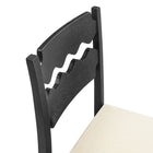 Modway - Jax Bois de chêne Tabouret de bar avec dossier ondulé en rasoir et coussin in Lin noir-9