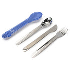Sully Stainless Steel 3-Piece Cutlery Set With Case - Blue-Adult