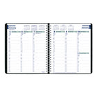 Blueline 2026 Essential Weekly Planner - 8" x 6-1/2" - Black - Bilingual-Twin-wire binding with soft lizard-like cover