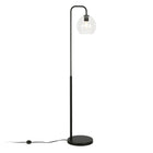 Hudson&Canal - Lampadaire Harrison Arc avec abat-jour en verre - Bronze noirci/transparent-Conçu pour une ampoule à incandescence de 100 W - ampoule LED de 9 W, ampoule fluorescente (CFL) de 23 W ou ampoule LED à ballast automatique de 9 W, ampoule à culot E26, ampoule non incluse