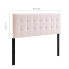 Modway Lily Biscuit Tufted Performance Velvet Queen Headboard - Pink-Velvet Polyester Upholstery
