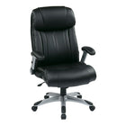 Work Smart Fauteuils Exécutif en cuir reconstitué avec accoudoir rembourré réglable, noir-Siège et dossier anatomiques rembourrés avec soutien lombaire intégré