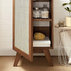 Modway Soma 18" Bathroom Vanity - Walnut/White-Rattan Weave Door