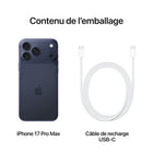 Apple - iPhone 17 Pro Max - 512 Go - Bleu profond - Bell et Virgin Plus-CONÇU POUR APPLE INTELLIGENCE - Personnel, privé, puissant. Écrivez, exprimez-vous et faites-en plus sans effort