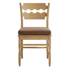 Modway - Jax Bois de chêne Chaise de salle à manger avec dossier ondulé en forme de rasoir et coussin in Cacao en chêne vieilli-Entièrement assemblé