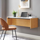 Modway Kinetic 49" Wall-Mount Office Desk - White Natural-Particleboard and Melamine Construction