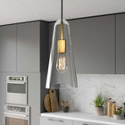 Modway - Beacon 1-Lumière Lumière suspendue - Laiton en satin transparent-Auvent de plafond