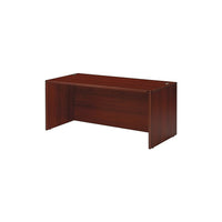 Office Star Napa Collection 66" Desk Shell, Mahogany-Features 1” tops and end panels, and 5/8” modesty panels