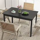 HOMCOM Farmhouse Kitchen Table with Wood Frame for Dining Room - Black-Assembly required