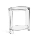 Plata Import Justin Table d'appoint ronde en acrylique 22 po - Transparent-Essuyez avec un chiffon doux et sec