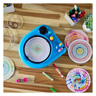 Crayola Spin & Spiral Art Station-KEEP THE FUN GOING: Cut out the center of paper plates to be used as disc refills. This set works with any Pip-Squeaks markers. As a refill option for the included ink bottles, mix Crayola washable paint and water to desired consistency