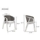 Manhattan Comfort Versailles 23.62" Industry Chic Arm Chair - Black and Natural Cane - 2 Pack-Frame Made of American Solid Ash Wood Featuring Natural Grain Textures