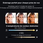 MyBat - Trépied Spotlight Pro - Support en acier inoxydable avec anneau LED 9" et télécommande sans fil - Argent-Design pliable et portable - Léger, se transporte aisément