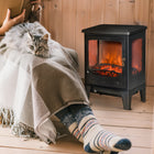 HOMCOM Electric Fireplace with Adjustable Log Flame Effect - Black-Covering an area of 161-215ft², suitable for your living room, bedroom and more 